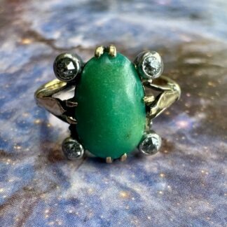 Antique Turquoise and Diamond Ring - 18ct Gold