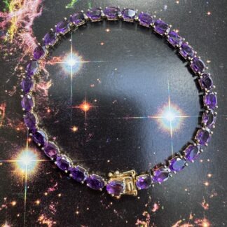 Amethyst Tennis Bracelet - Sterling Silver with Gold Plating