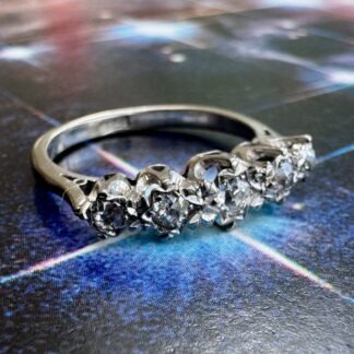 Art Deco Illusion Set Diamond Ring - 18ct White Gold