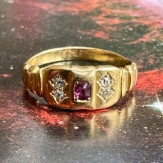 Victorian Ruby and Diamond Ring - 18ct Gold