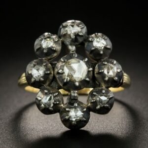 Georgian diamond rose cut cluster ring