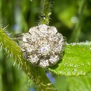 Art Deco Diamond Flower Ring - French - Anadej