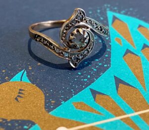 French Belle Epoque Edwardian Diamond Ring 18ct - Anadej
