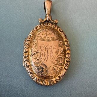 Victorian Engraved Gold Locket - 9ct Gold