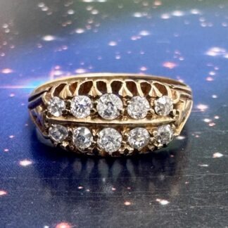 Antique Double Row Diamond Ring - 18ct Gold
