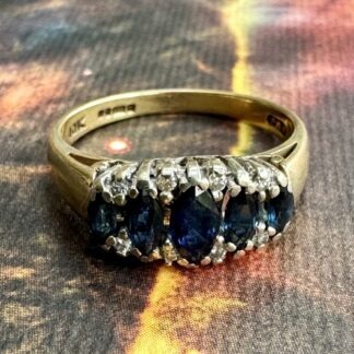 Vintage Sapphire and Diamond Ring - 9ct Gold