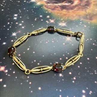 Edwardian Garnet and Enamel Bracelet 9ct Gold