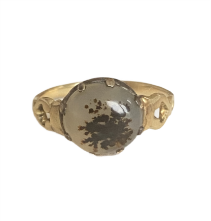 Antique dendritic agate ring 15ct gold