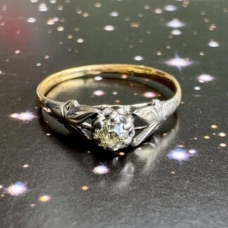 Antique Diamond Solitaire Ring – 18ct Gold and Platinum