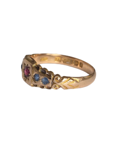 Edwardian Ruby and Sapphire Ring - Image 5