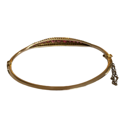 Edwardian Garnet Bangle 9ct Gold