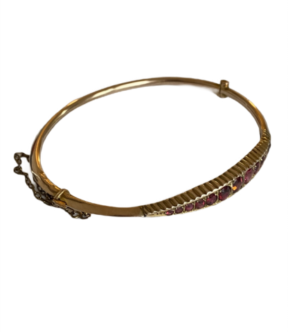 Edwardian Garnet Bangle 9ct Gold