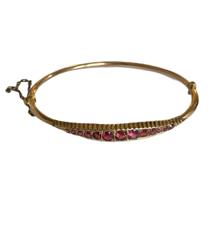 Edwardian Garnet Bangle 9ct Gold