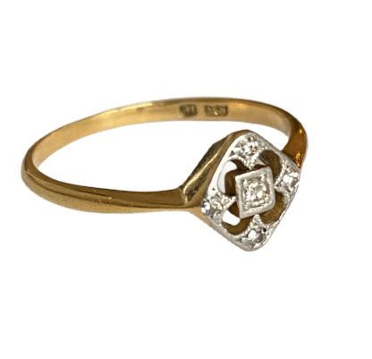 Edwardian Quatrefoil Openwork Diamond Ring 18ct Gold