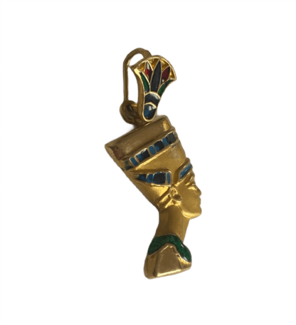 Queen Nefertiti 18ct Gold and Enamel Pendant - Image 3