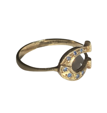 Vintage Sapphire Horseshoe Ring - Image 2