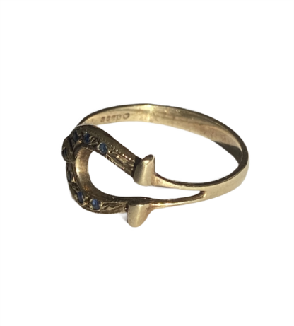 Vintage Sapphire Horseshoe Ring - Image 4