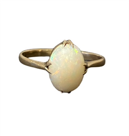 Edwardian Opal Solitaire Ring 9ct Gold
