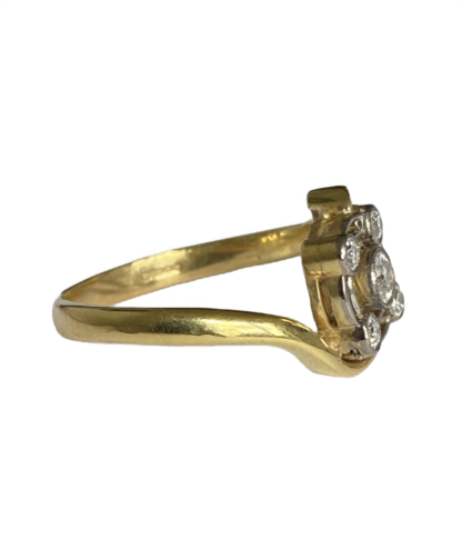 Antique Stick Pin Conversion Ring - 18ct Gold