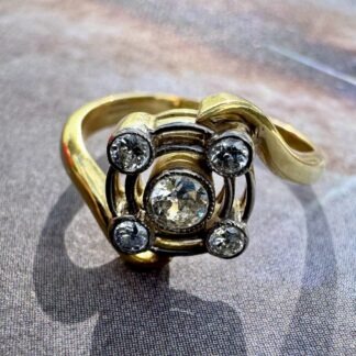 Antique Stick Pin Conversion Ring - 18ct Gold