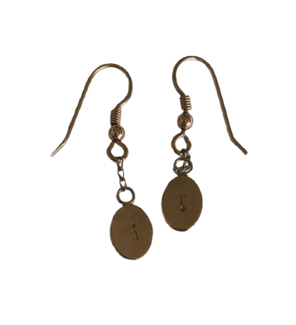 opal drop earrings - 9ct gold - back