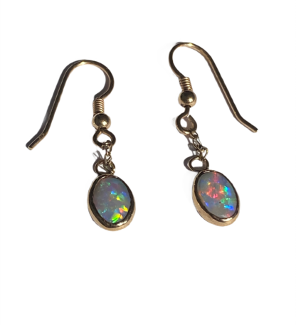 opal drop earrings - 9ct gold