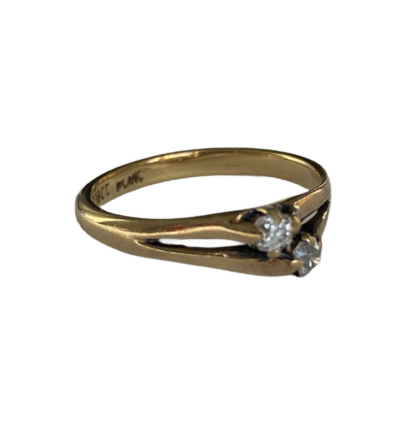 Antique Toi et Moi Ring with Old Cut Diamonds - 18ct Gold