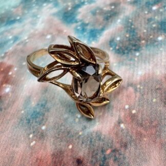 Smoky Quartz Laurel Wreath Ring - 14ct Gold