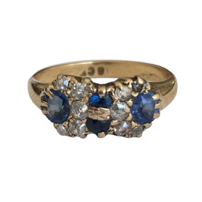 Antique Diamond and Sapphire Ring - 18ct Gold