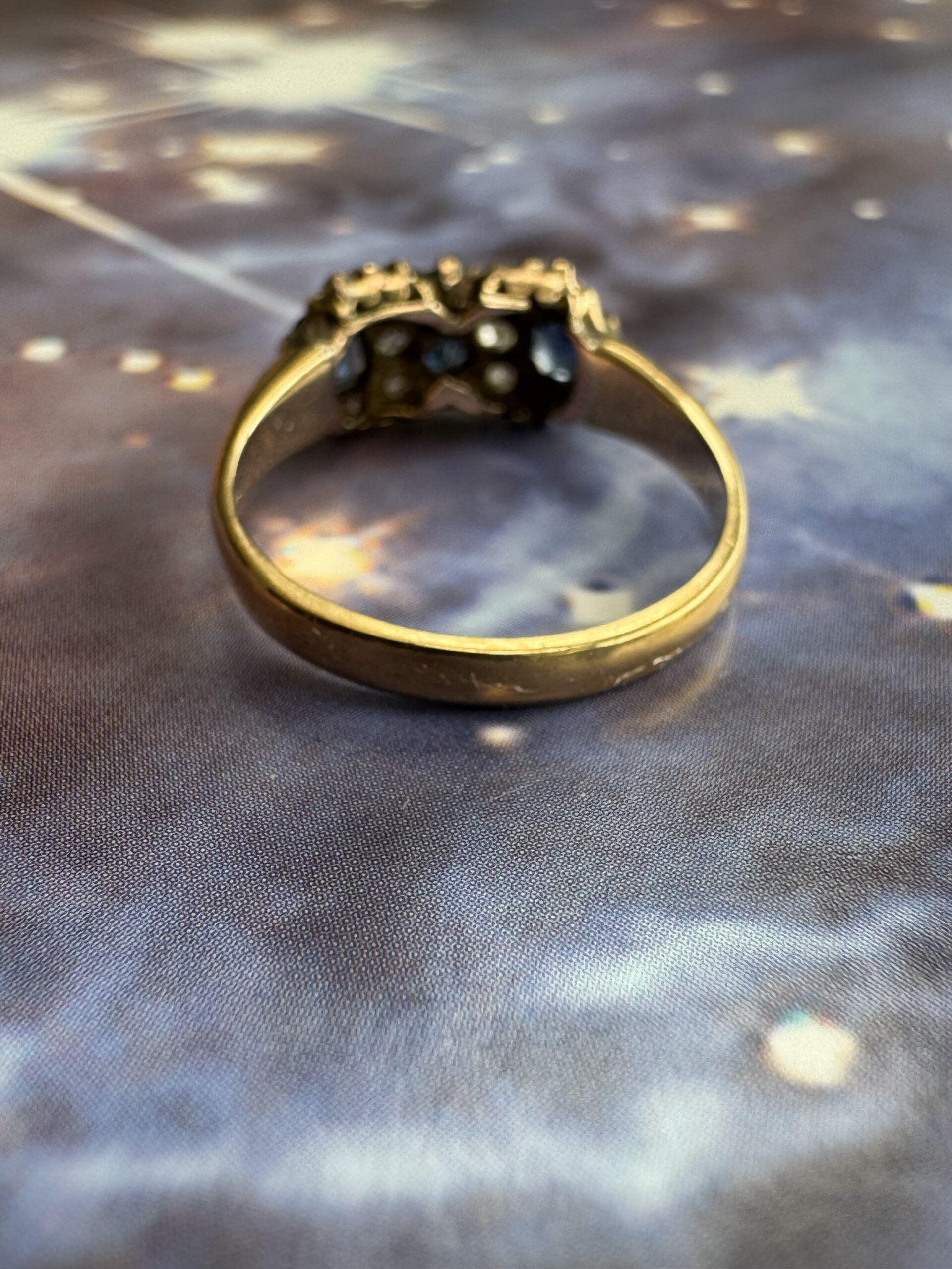 Antique Diamond and Sapphire Ring - 18ct Gold - Image 6