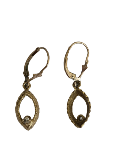 Vintage Diamond Drop Earrings - 9ct Gold