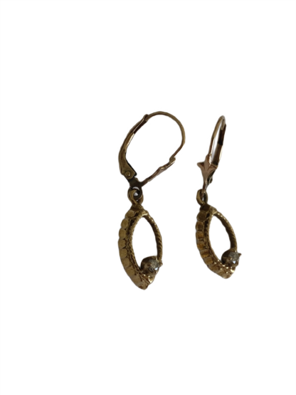 Vintage Diamond Drop Earrings - 9ct Gold