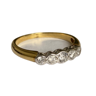 Diamond 5 Stone Ring 14ct Gold