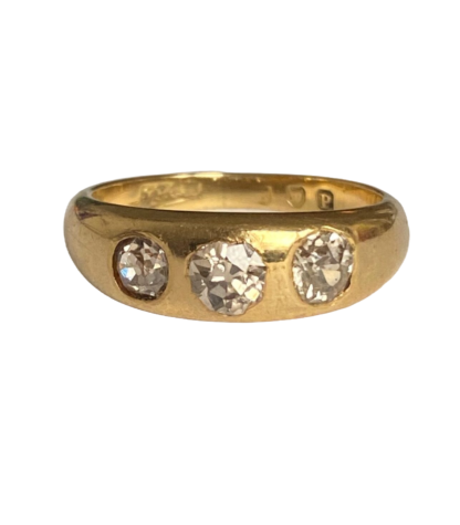 Antique Flush Set Diamond Gypsy Ring - 18ct Gold