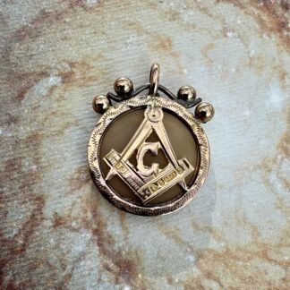 Antique Masonic Pendant with Wheel of Fortune Agate Seal 9ct Gold