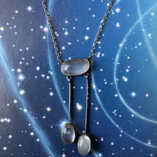 Edwardian Moonstone Negligee Necklace - Silver