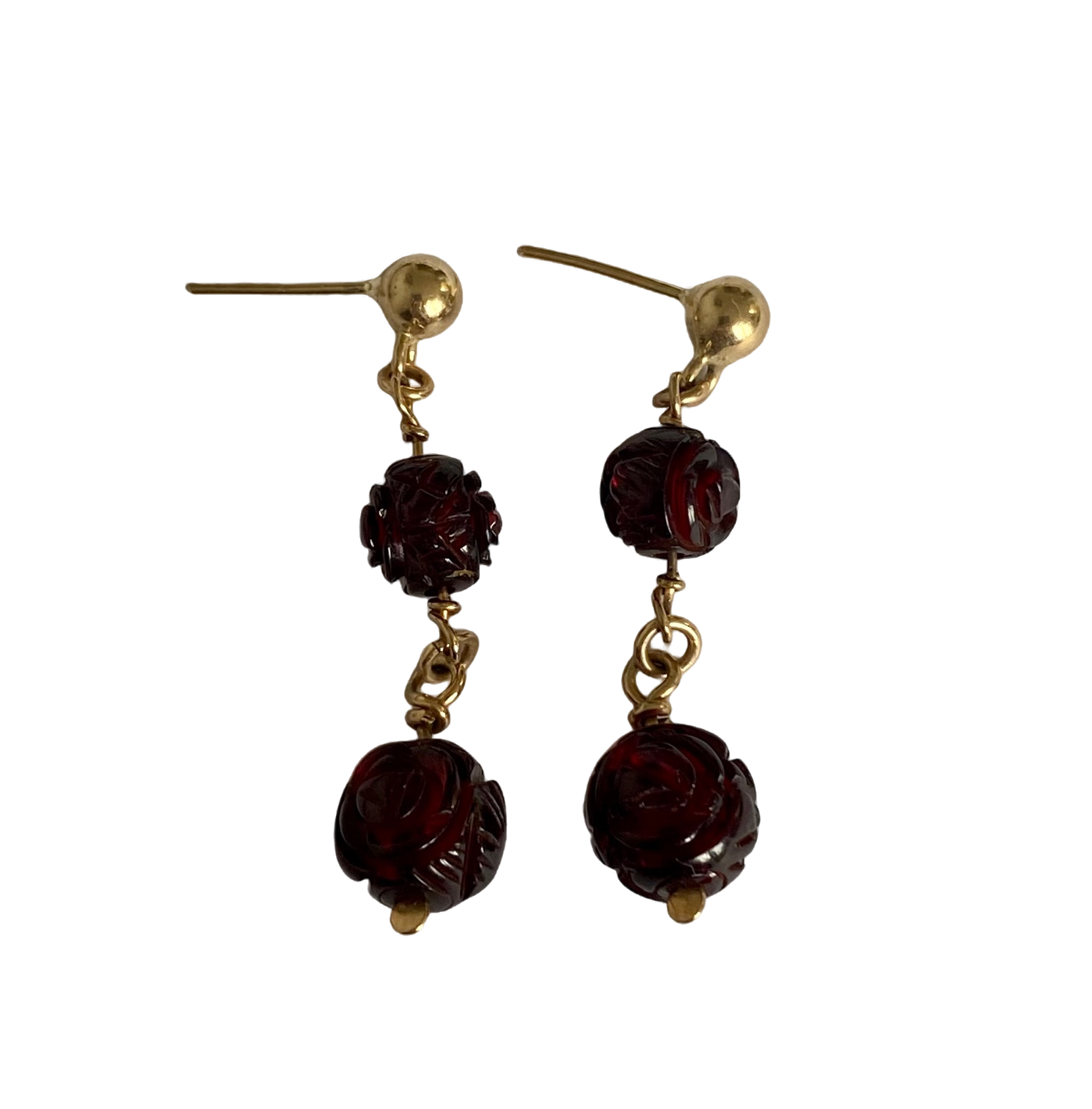 Buy Sterling Silver Amber Rose Drop Earrings Online in India - Etsy