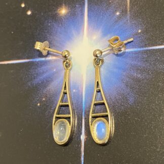 Moonstone Drop Earrings 9ct Gold