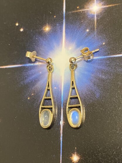 Moonstone Drop Earrings 9ct Gold