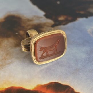 Georgian Seal with Carnelian Intaglio of a Dog - 15ct Gold