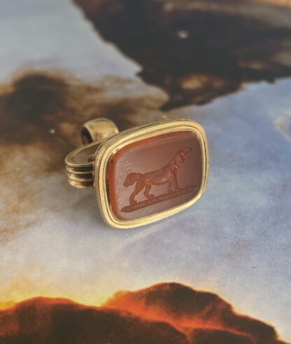 Georgian Seal with Carnelian Intaglio of a Dog - 15ct Gold