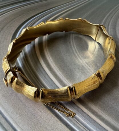 Vintage Chunky Bamboo Bangle 9ct Rolled Gold