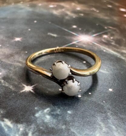 Vintage Pearl Crossover Ring 18ct Gold